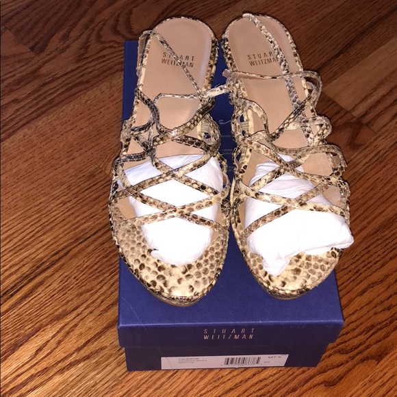Stuart Weitzman Shoes - Stuart Weizman wedge snake skin sandal 7 1/2